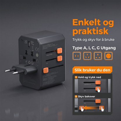 TESSAN WTA07 Universell reiseadapter