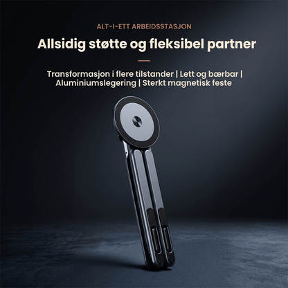 Sammenleggbart magnetisk stativ for telefon, nettbrett og laptop