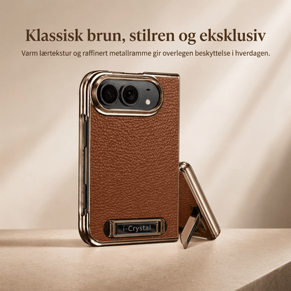 i-Crystal PU-skinn Elektroplettert Sammenleggbart Deksel til Apple iPhone Duo