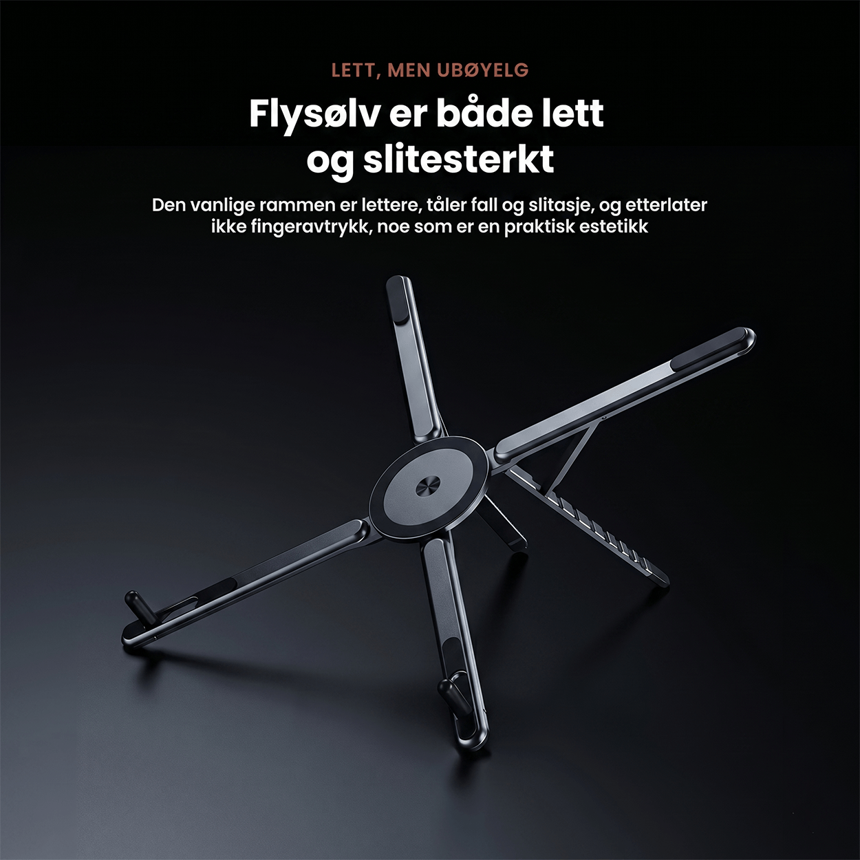 Sammenleggbart magnetisk stativ for telefon, nettbrett og laptop