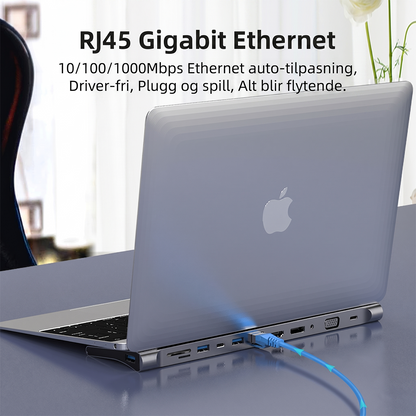 12-i-1 USB-C Hub dokkingstasjon