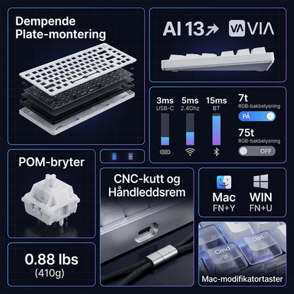 EPOMAKER Luma40 Lavprofil mekanisk tastatur