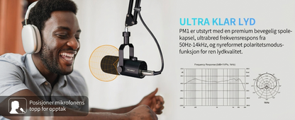 FEELWORLD PM1 XLR USB Dynamisk Mikrofon