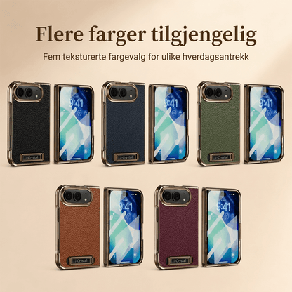 i-Crystal PU-skinn Elektroplettert Sammenleggbart Deksel til Apple iPhone Duo