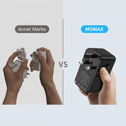 100W Universal Travel Adapter, 5-i-1 GaN internasjonal strømadapter