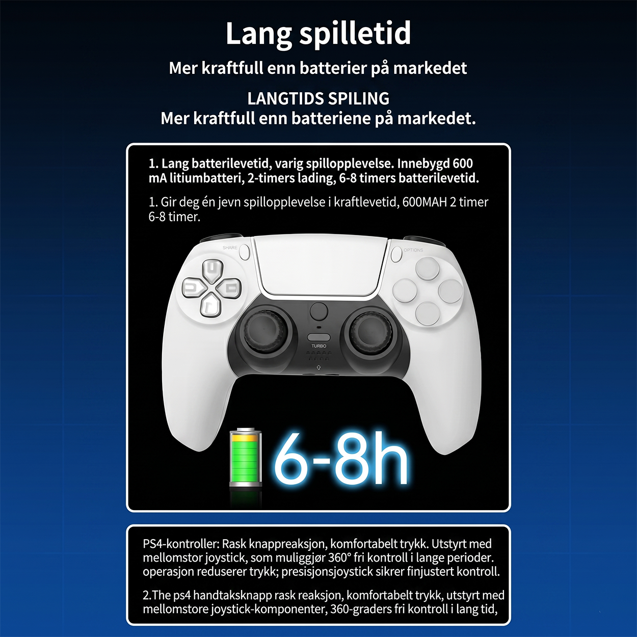 P49 Trådløs Spillkontroller for PS4
