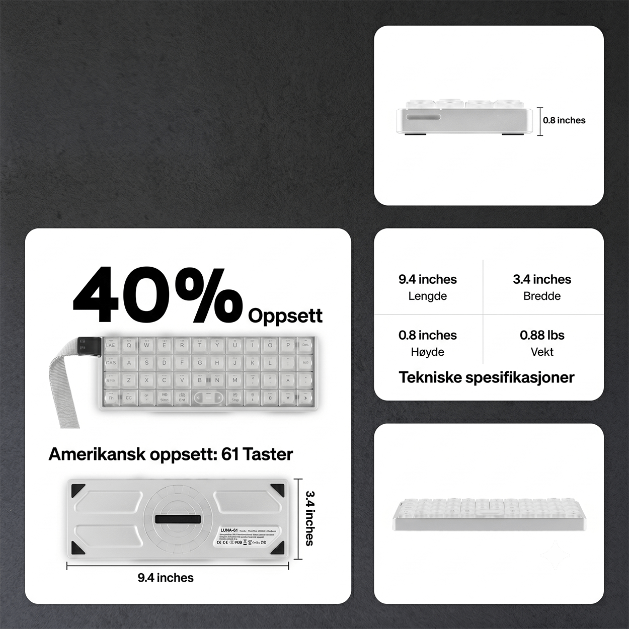 EPOMAKER Luma40 Lavprofil mekanisk tastatur