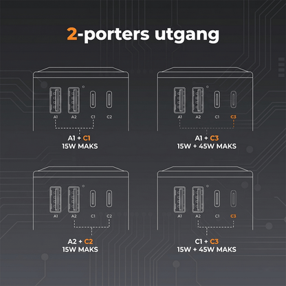 TESSAN WTA07 Universell reiseadapter