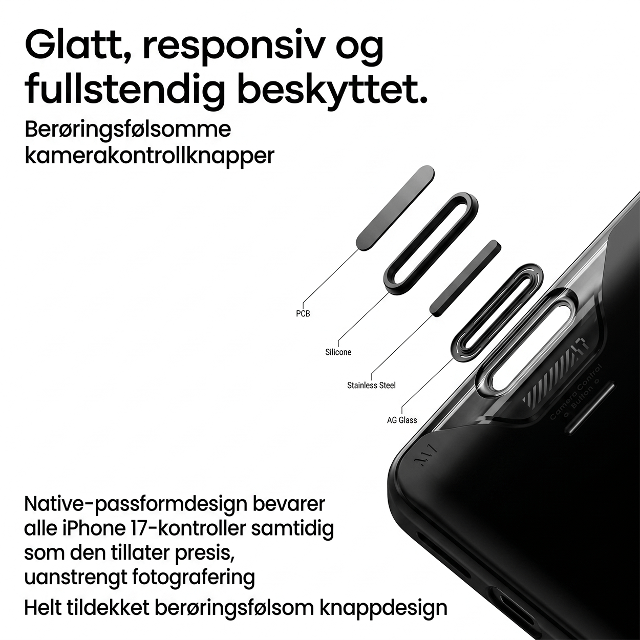 Aulumu A17 Støtsikkert Deksel til iPhone 17 Pro / Pro Max