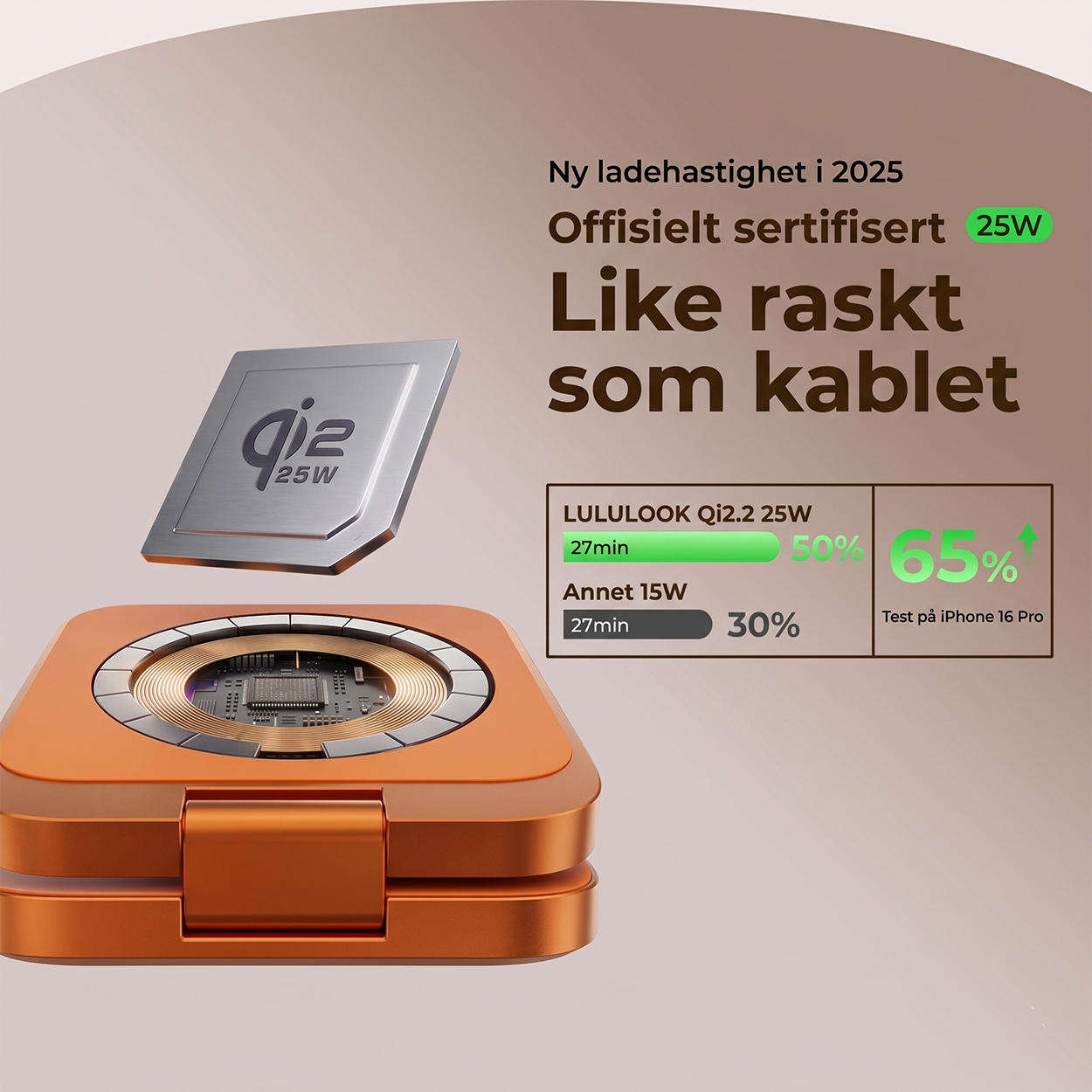3-i-1 magnetisk trådløs ladestasjon