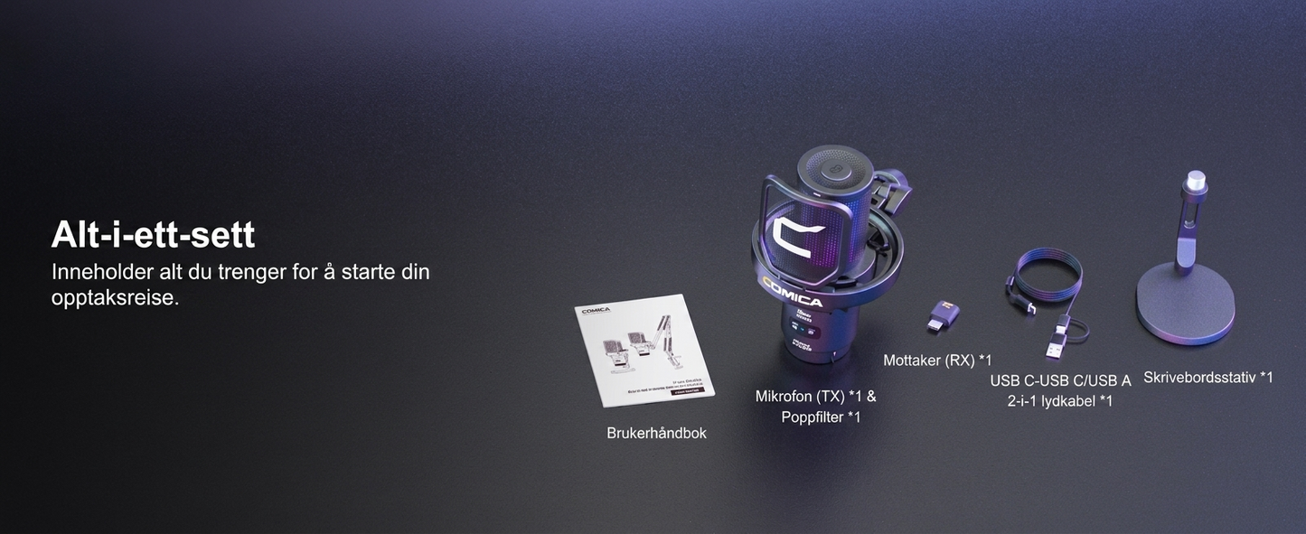 COMICA Ejoy Uni PRO(D) USB trådløst spillmikrofon
