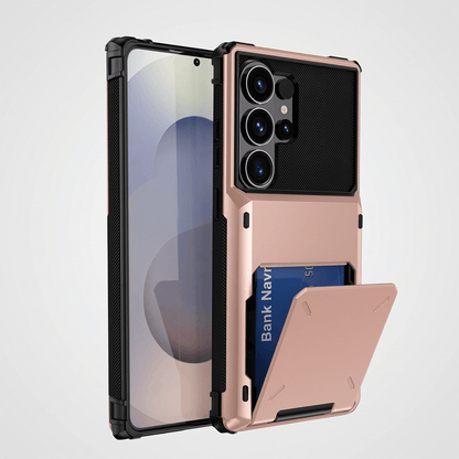 VaultCase PC-vippedeksel med korthlomme for Samsung S-serie