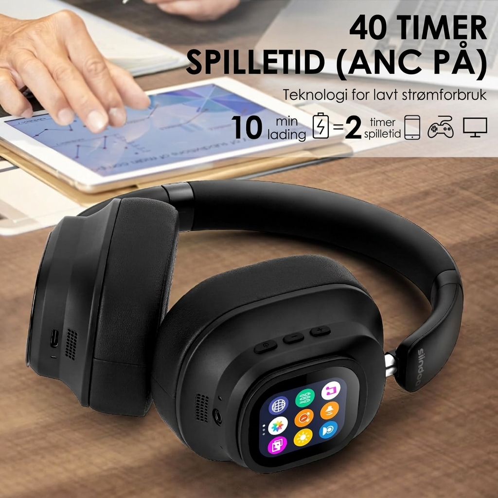 Siindoo JH-ANC930Plus Hybrid ANC Trådløs hodetelefon