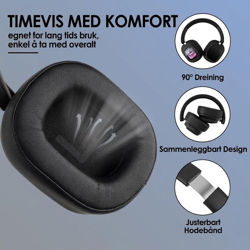 Siindoo JH-ANC930Plus Hybrid ANC Trådløs hodetelefon