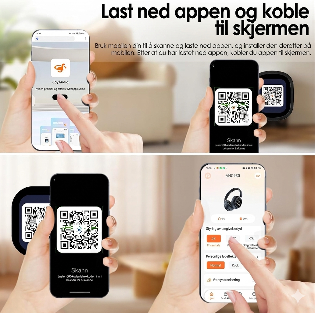 Siindoo JH-ANC930Plus Hybrid ANC Trådløs hodetelefon
