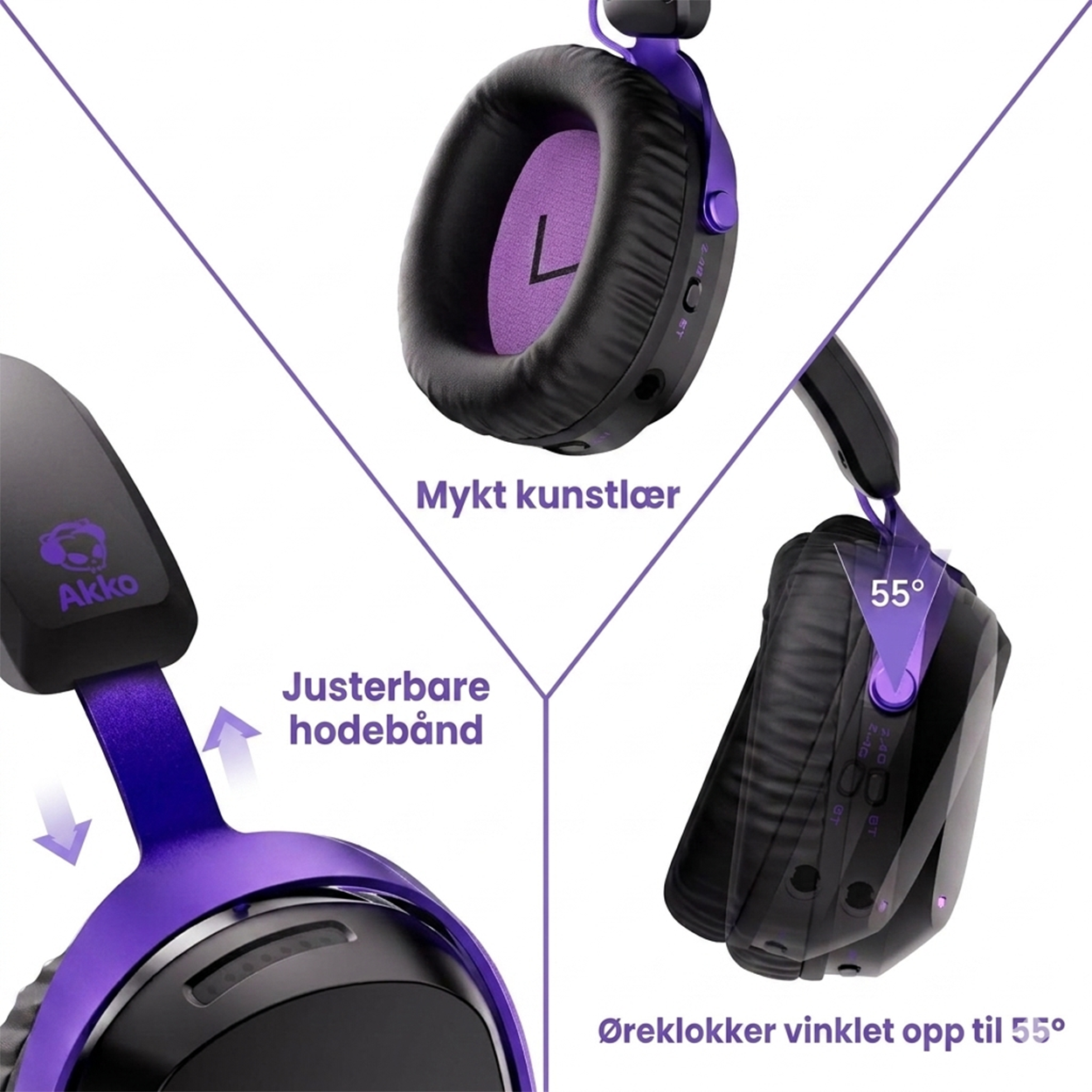 Akko GH300 Trådløst Gaming-headset – Quad-Mode