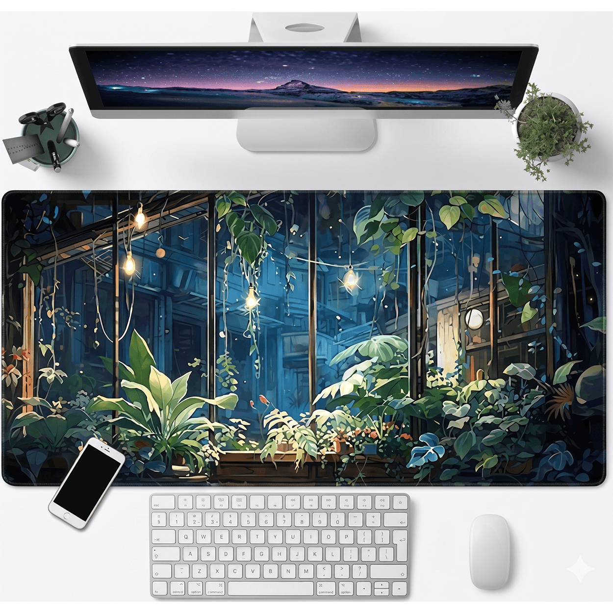 Pirate Ship Black Desk Mat - XXL utvidet spillmatte for mus