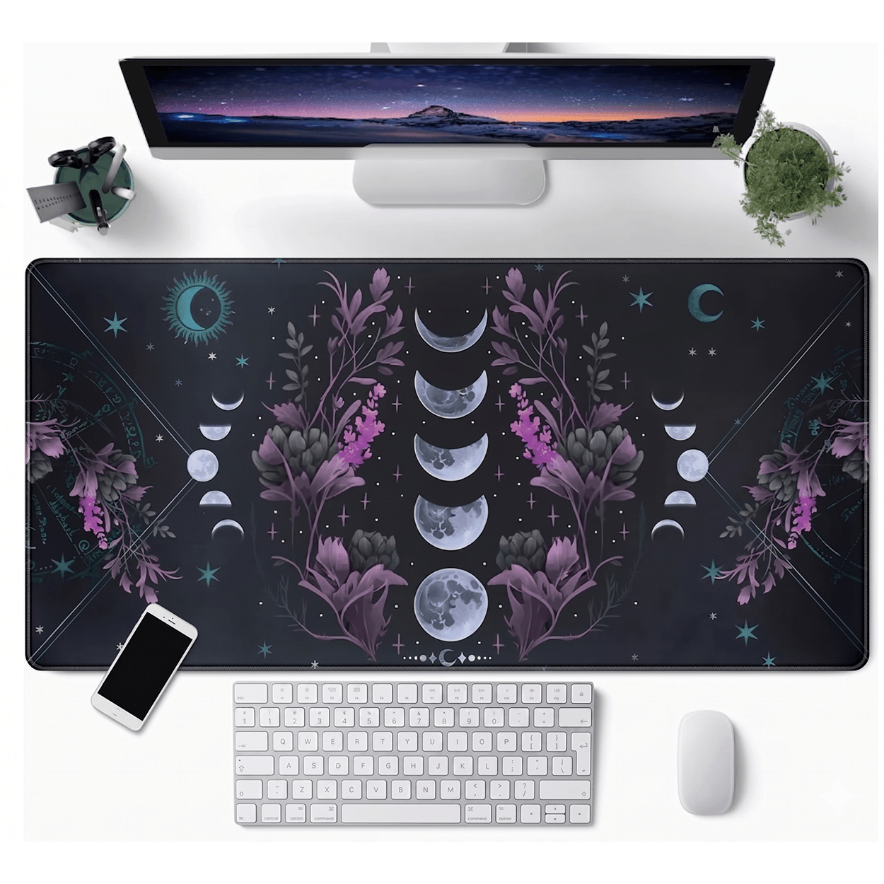 Pirate Ship Black Desk Mat - XXL utvidet spillmatte for mus