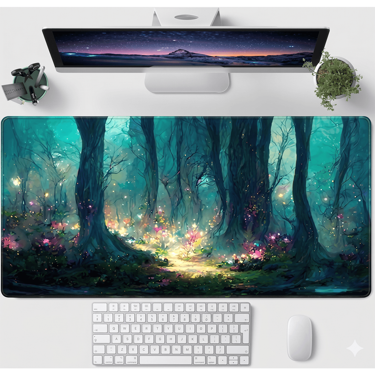 Pirate Ship Black Desk Mat - XXL utvidet spillmatte for mus