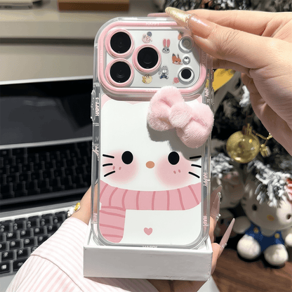 MiraLume iPhone-deksel med Pom-Pom og Speilstativ