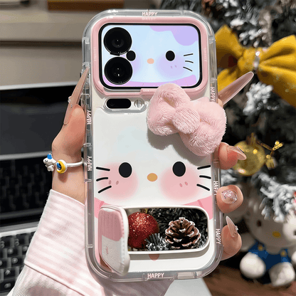MiraLume iPhone-deksel med Pom-Pom og Speilstativ