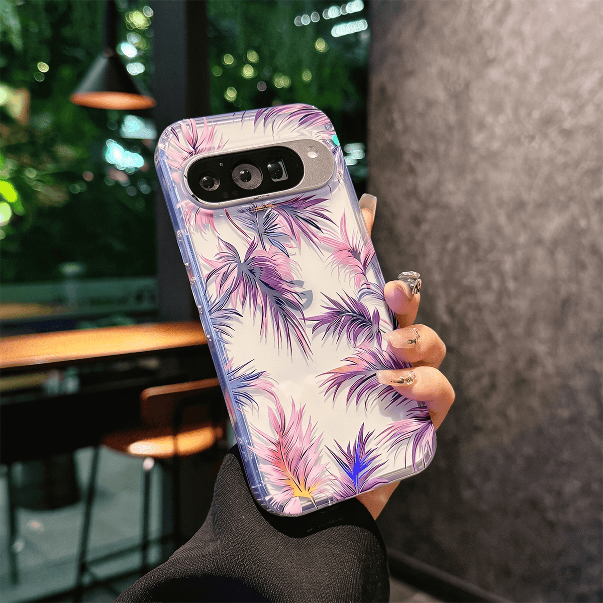 JT Elektroplettert Blomster Laser Transparent Deksel for Google Pixel 9/10 Serie