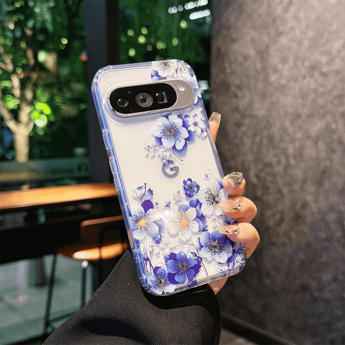 JT Elektroplettert Blomster Laser Transparent Deksel for Google Pixel 9/10 Serie
